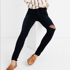 Madewell 9” black distressed jeans Raw Hem Faded Black Wash Size 25